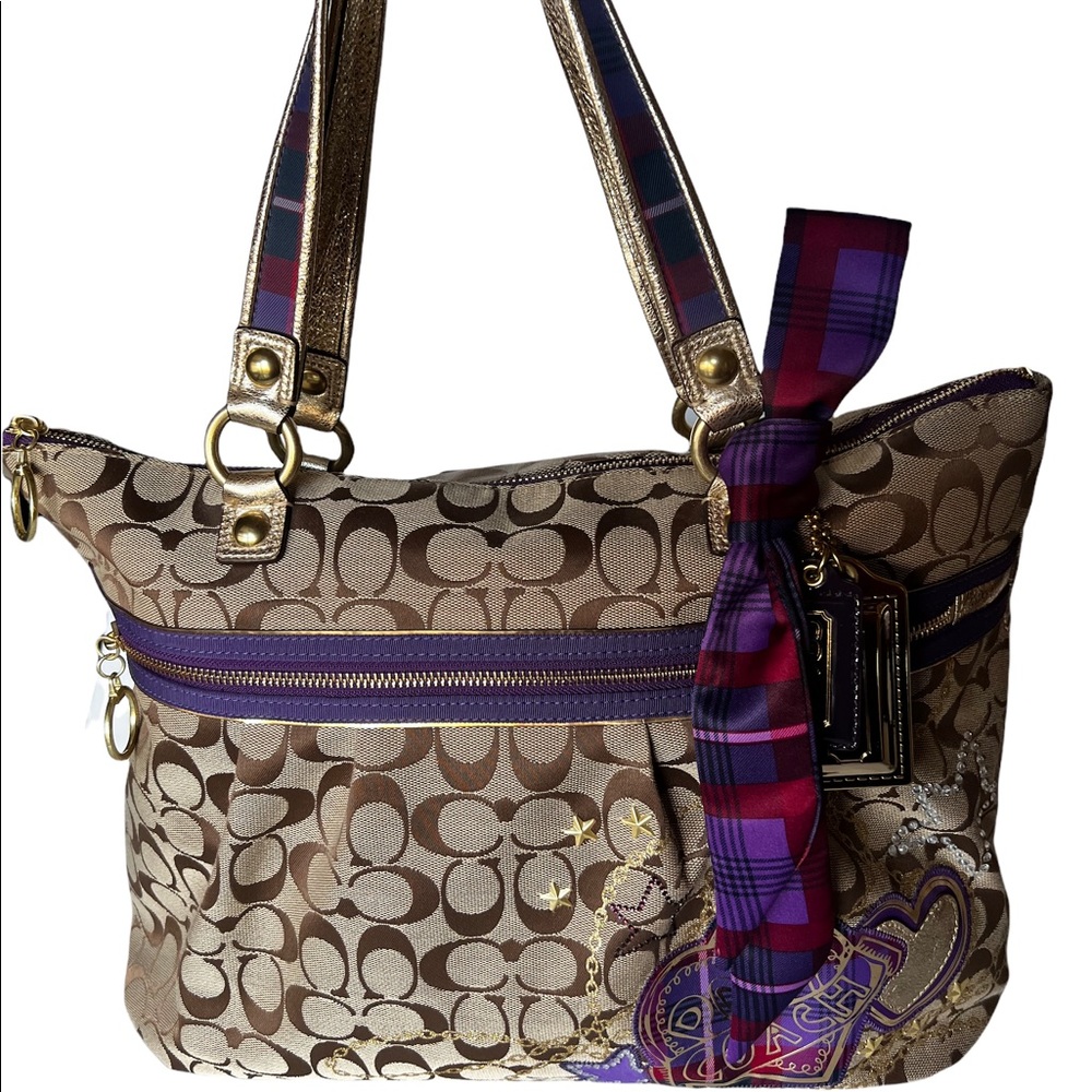 Coach | Bags | Coach Poppy Tartan Plaid Applique Glam Bag